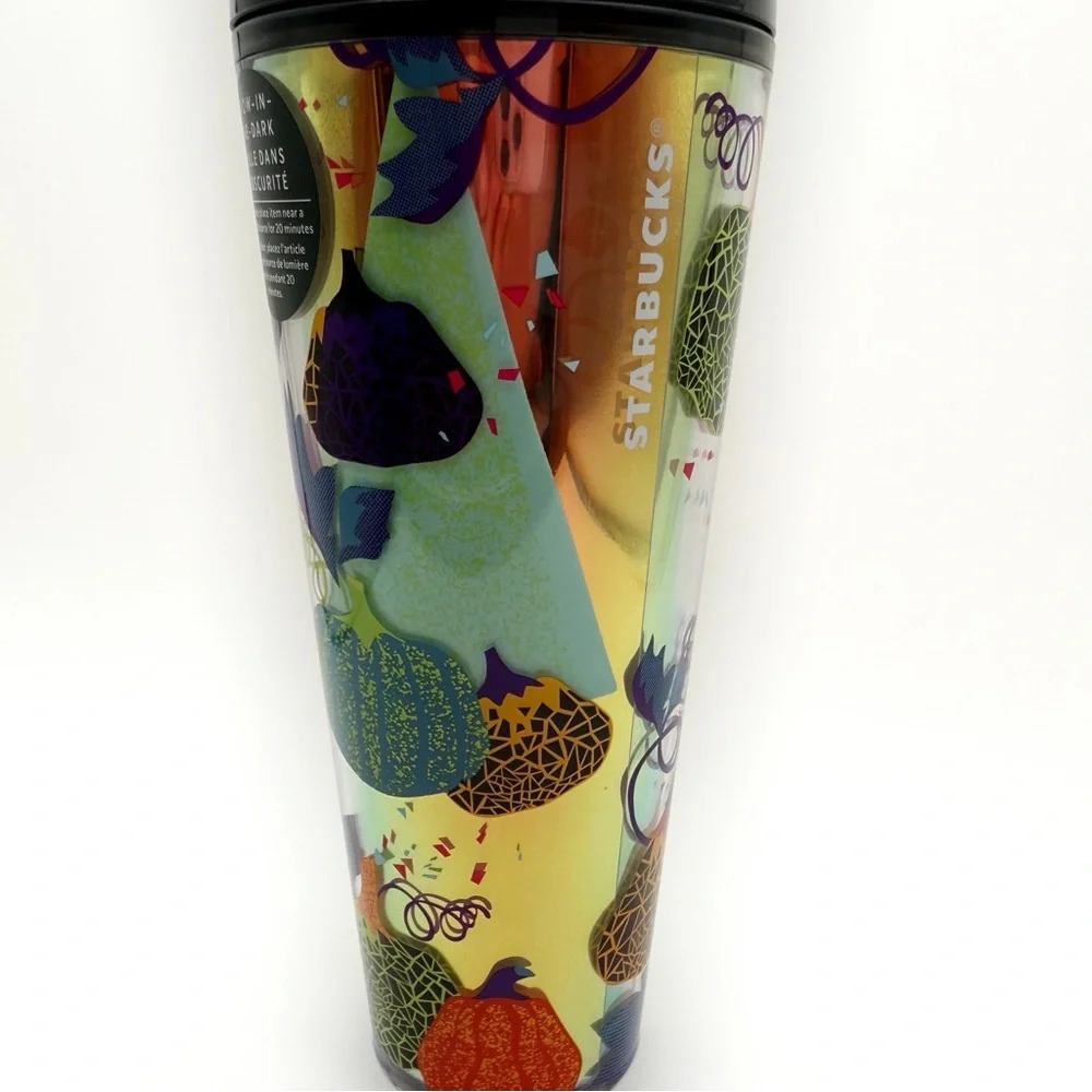 Starbucks Glow in the Dark UFO Tumbler Fall Travel Cup Venti Pumpkins Alien Gift